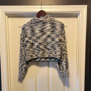 Hippie Rose Black Grey & White Cowl Neck Sweater, XS